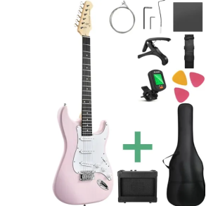 Donner DST-80 Electric Guitar Package shell pink